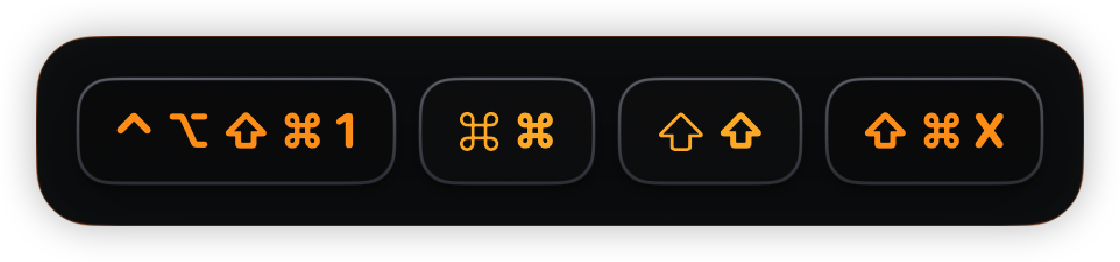 KeyTop keystroke overlay with command key shortcut