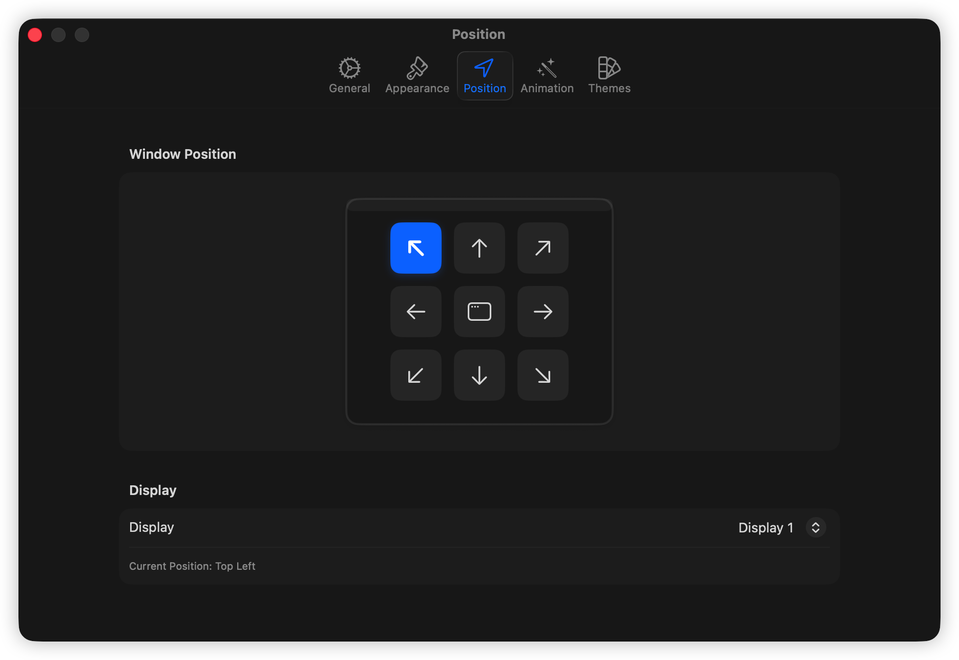 KeyTop position settings