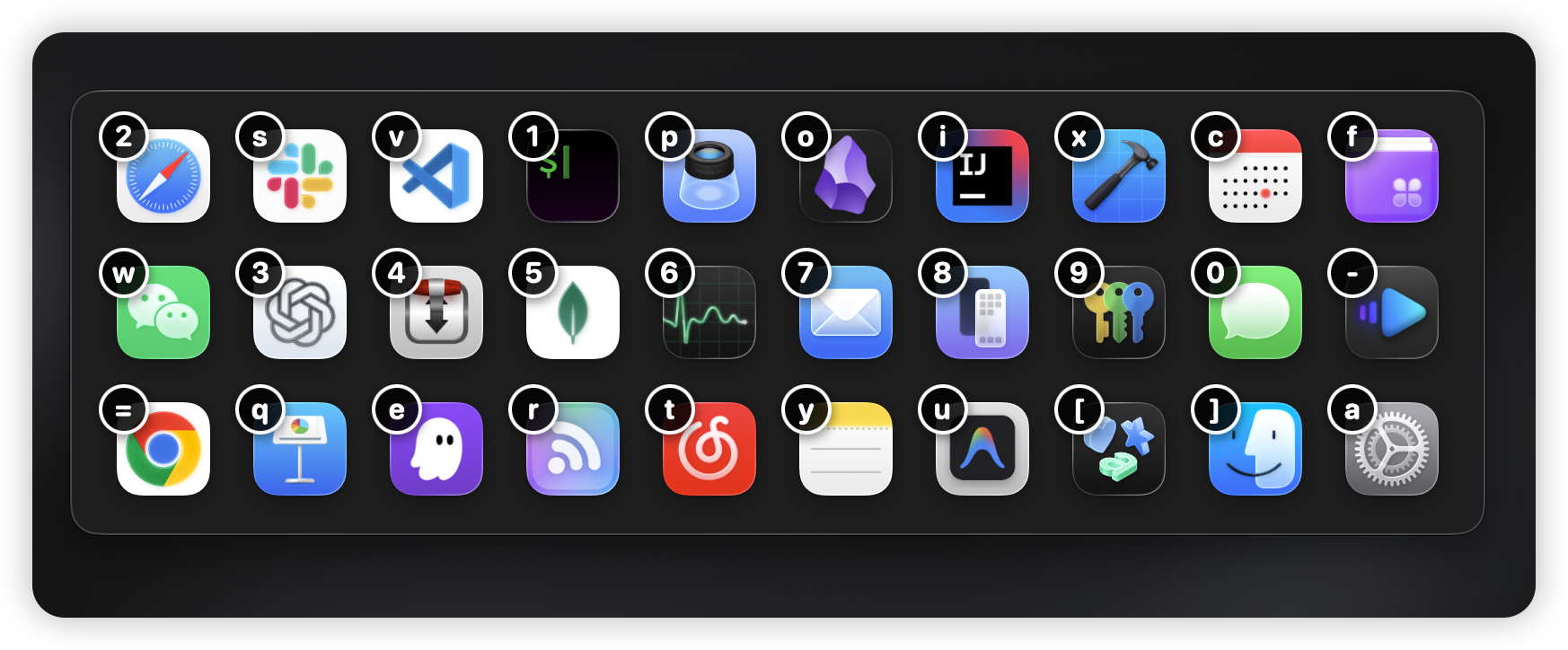 Mustache App Switcher Overlay